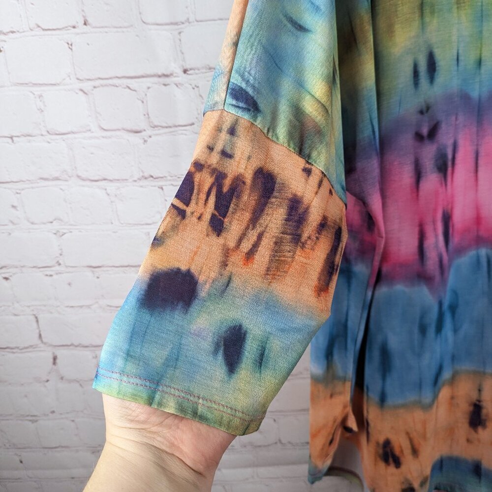 Honeyme Curvy Rainbow Tie Dye Swimsuit Cover Up 3XL - Picture 3 of 7